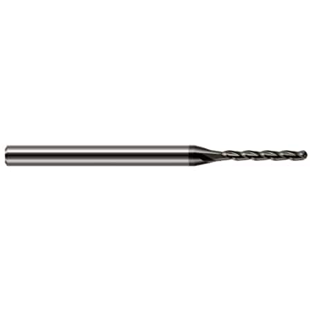 Harvey Tool Miniature End Mill - Ball - Long Flute, 0.1000", Finish - Machining: Amorphous Diamond 12899-C4